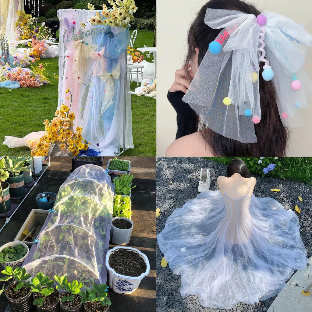 63" x 10 Yards White Tulle Fabric Rolls Bolt for Tutu Tulle Skirt Wedding Arch Drapes Party Backdrop Decor DIY Sewing