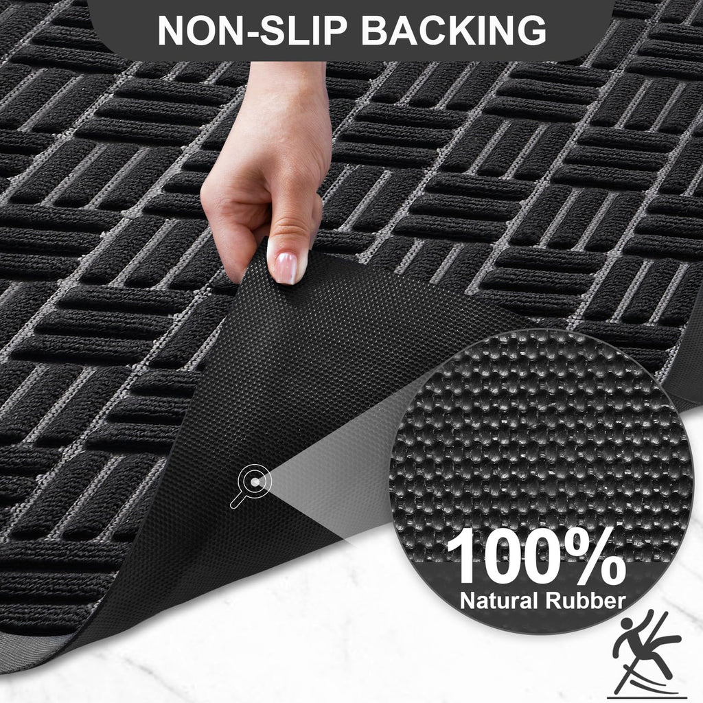 Front Door Mat Outdoor Entrance, 36" x 24" Heavy Duty Welcome Mat for Outdoor and Indoor, Waterproof Dirt Trapper