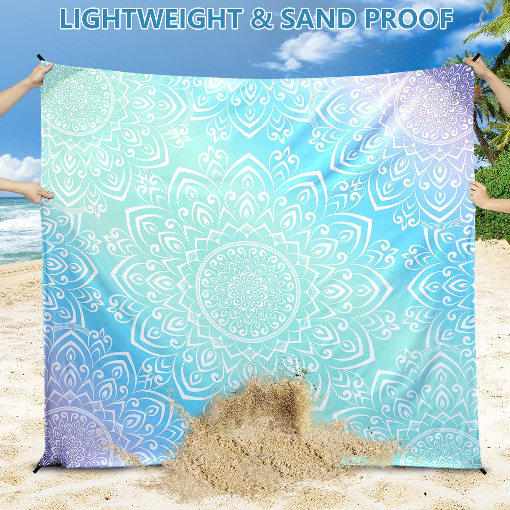 Beach Blanket Waterproof Sandproof Quick Drying Mat for 1-8 Adults