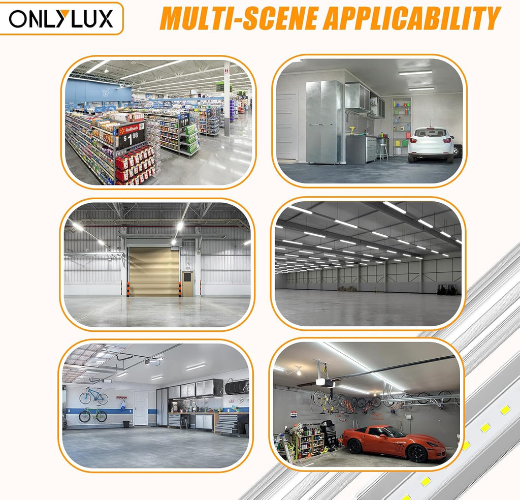 8ft R17D LED Tube Light, 8 Foot Led Bulbs, 40W 6000K 4800LM 10 Pack