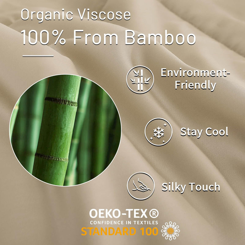 Viscose from Bamboo Comforter Cooling Lightweight Duvet Insert, Organic Natural Summer Bedding Blanket for Hot