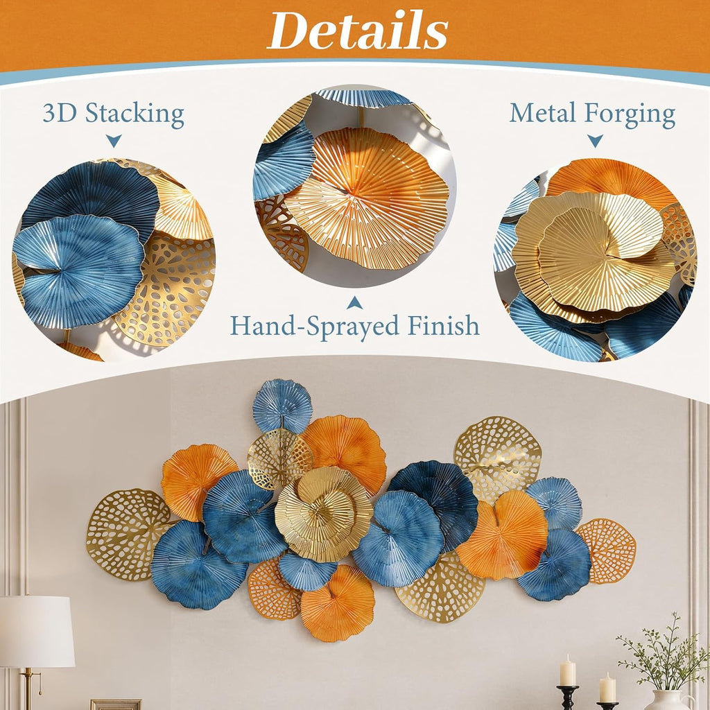 Modern 3D Large Metal Wall Art Bedroom Entryway Decoration