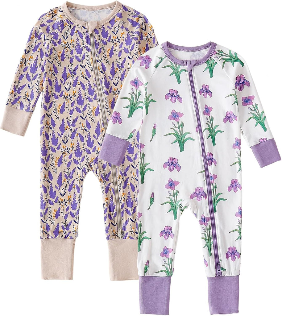 Baby Rayon from Bamboo Pajamas 2 Pack Footless Way Zipper Sleepers
