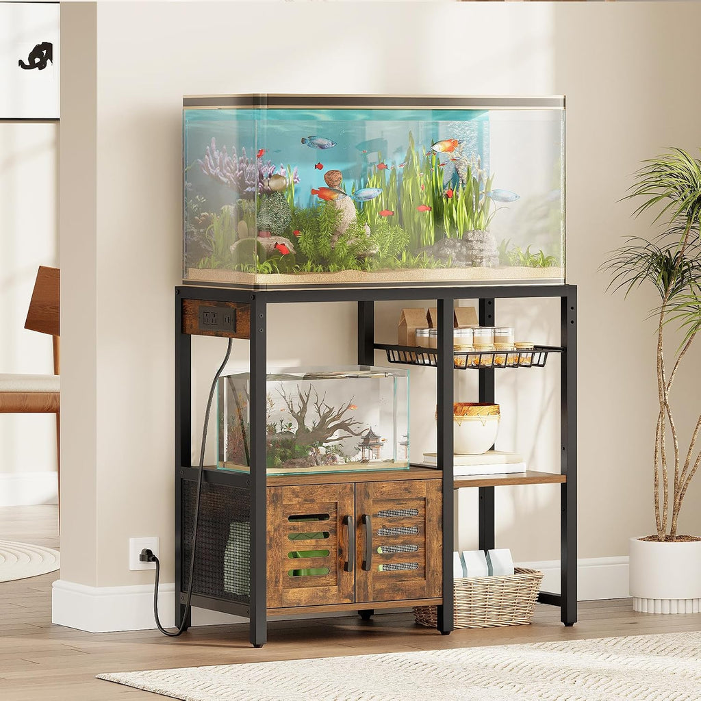 20 Gallon Aquarium Stand, Fish Tank Stand with Charging Station