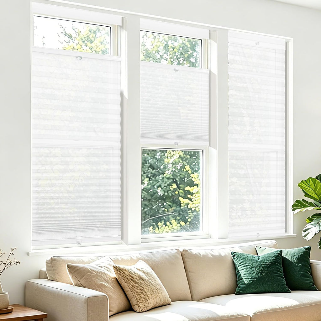 Top Down Bottom Up Cordless Cellular Shades,Thermal Insulati - Clear White
