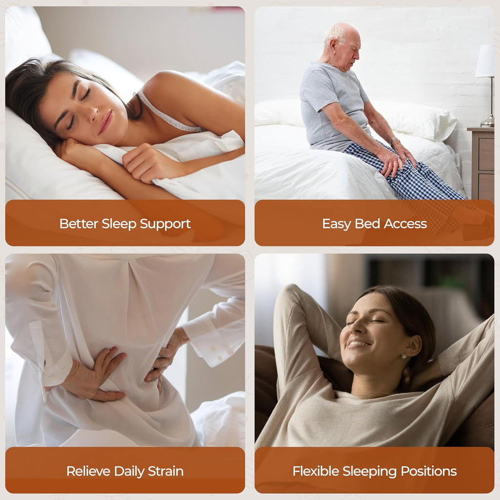 Queen Adjustable Bed Frame,w/Wireless Remote,Massage Function,Nightlight,4 Height-Adjustable Legs,Head & Foot