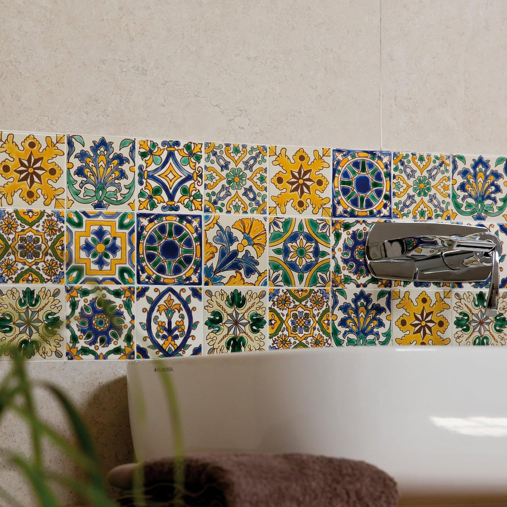 Set of 9 Decorative Ceramic - Hand Painted Indoor & Outdoor - Spanish Artisan Top Kitchen - Mediterranean Decorative