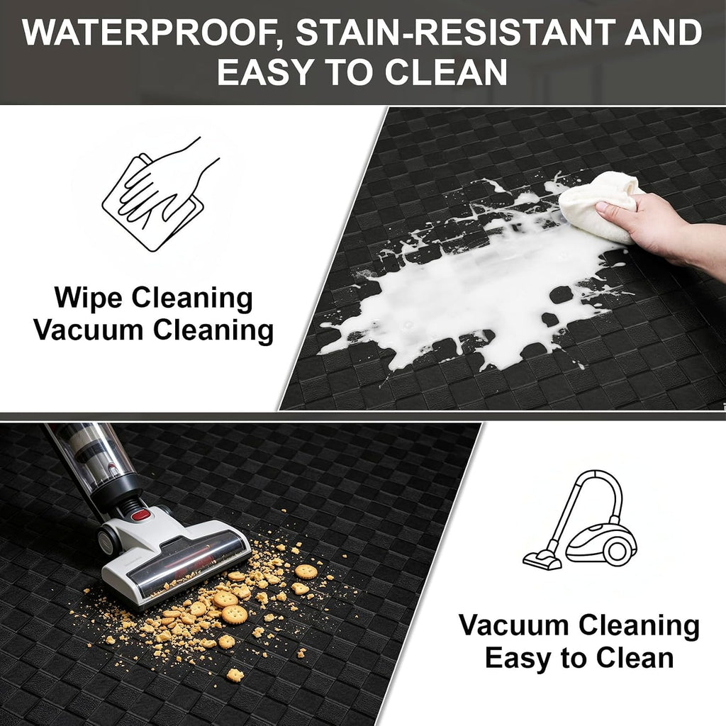 Kitchen Mats and Rugs Cushioned Anti-Fatigue, 23.6" x 86.6", Black | Heavy Duty PVC Non-Slip Waterproof Floor Rug