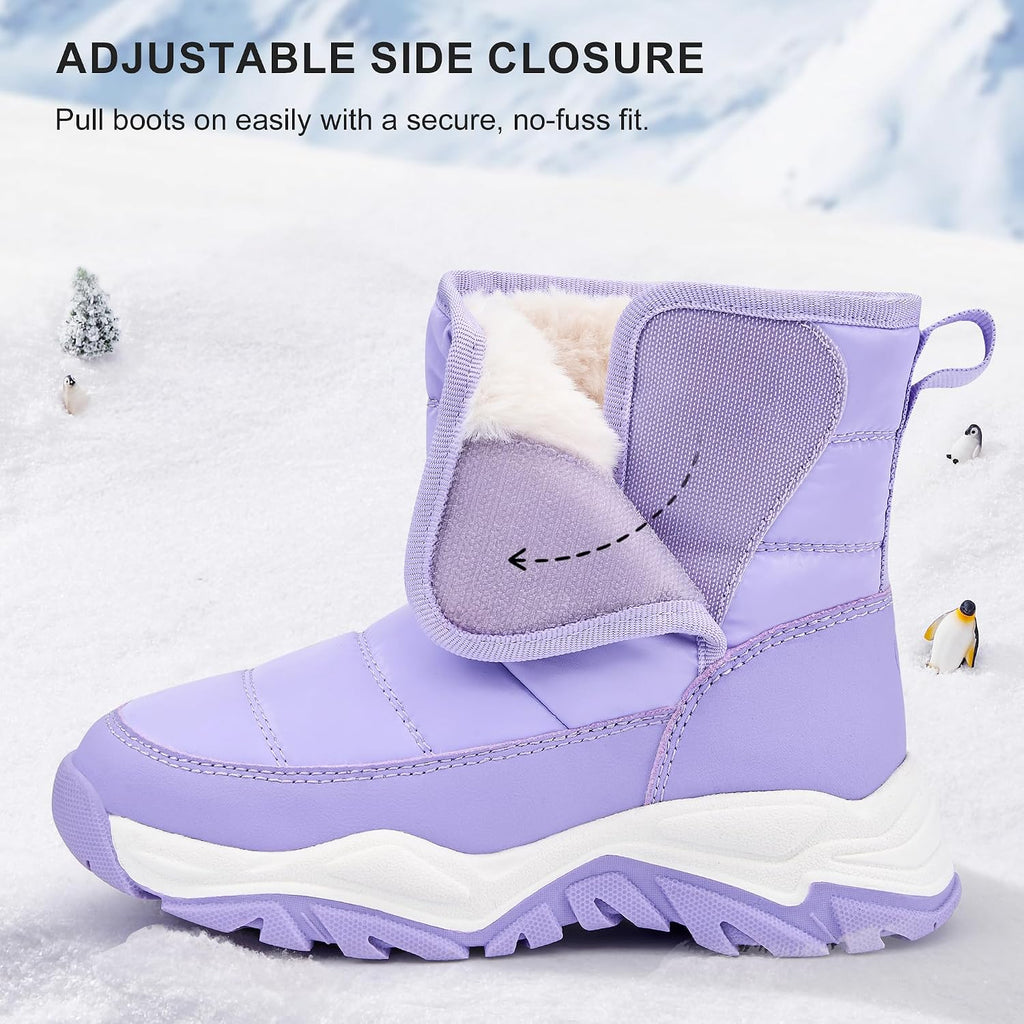 Toddler Snow Boots Girls Lightweight Warm Winter Shoes