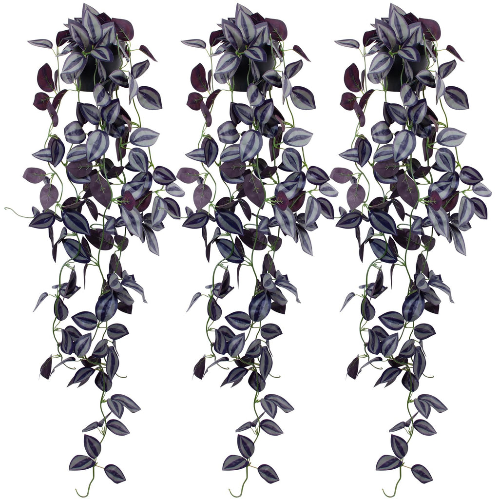 3Pack Small Fake Hanging Purple Plant | Casa Home Living