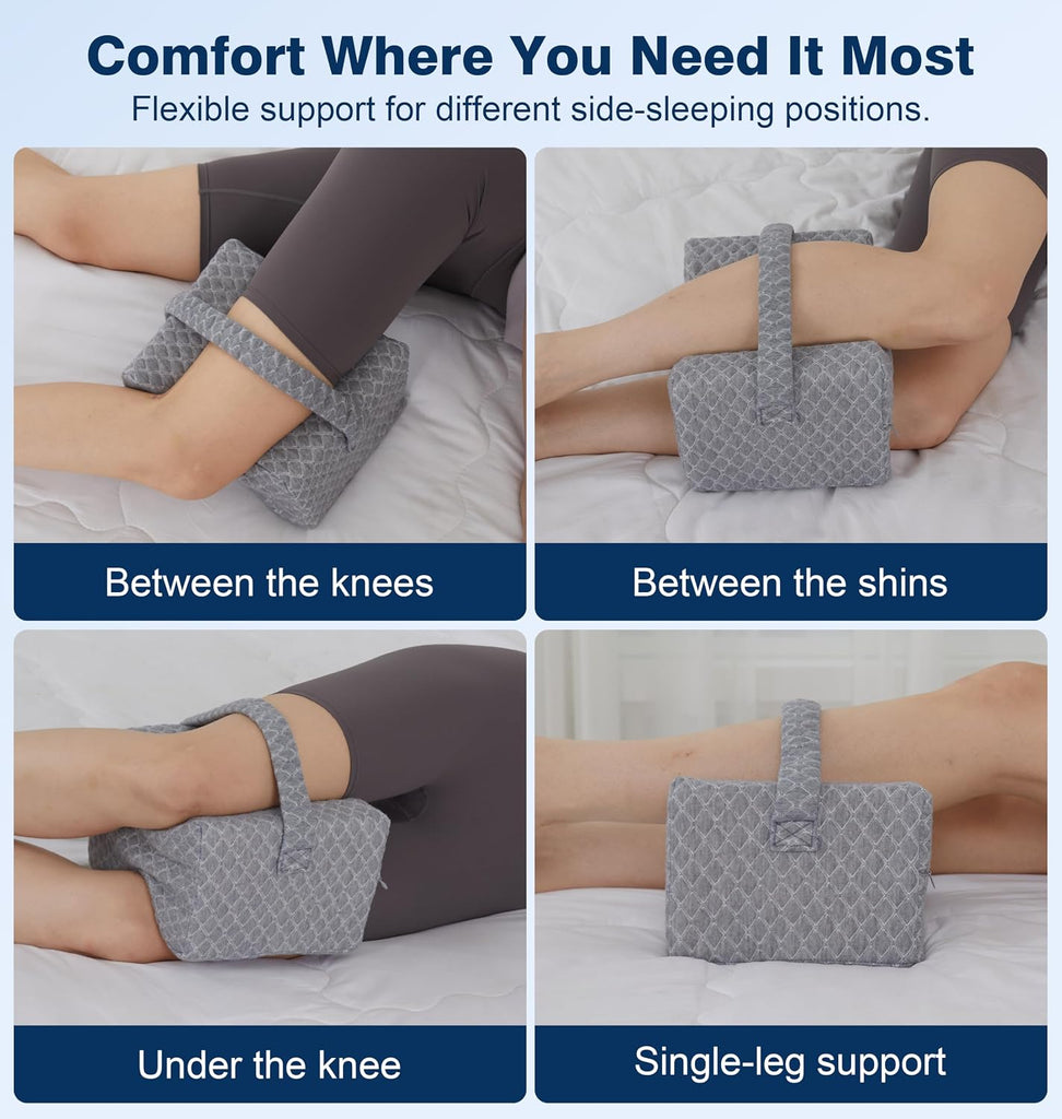 Knee Pillow for Side Sleepers, Leg Pillow for Sciatica, Back,HIPS,Knees,Joints Pain Relief,Pillows for Between Legs