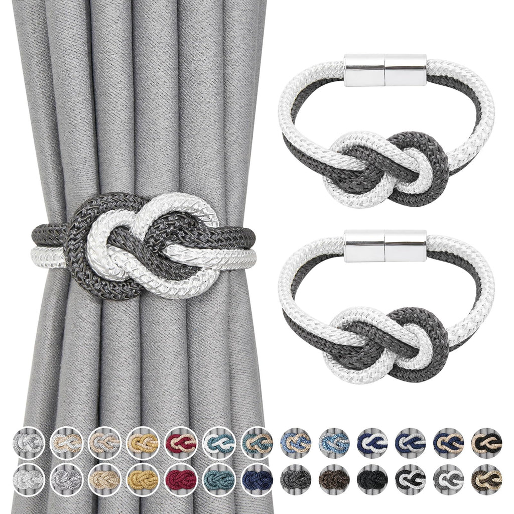 Mini Magnetic Curtain Tiebacks Nordic Simple Style Drape Tie Backs Elegant Hand Weave Rope Knot Decorative - 2 Pack