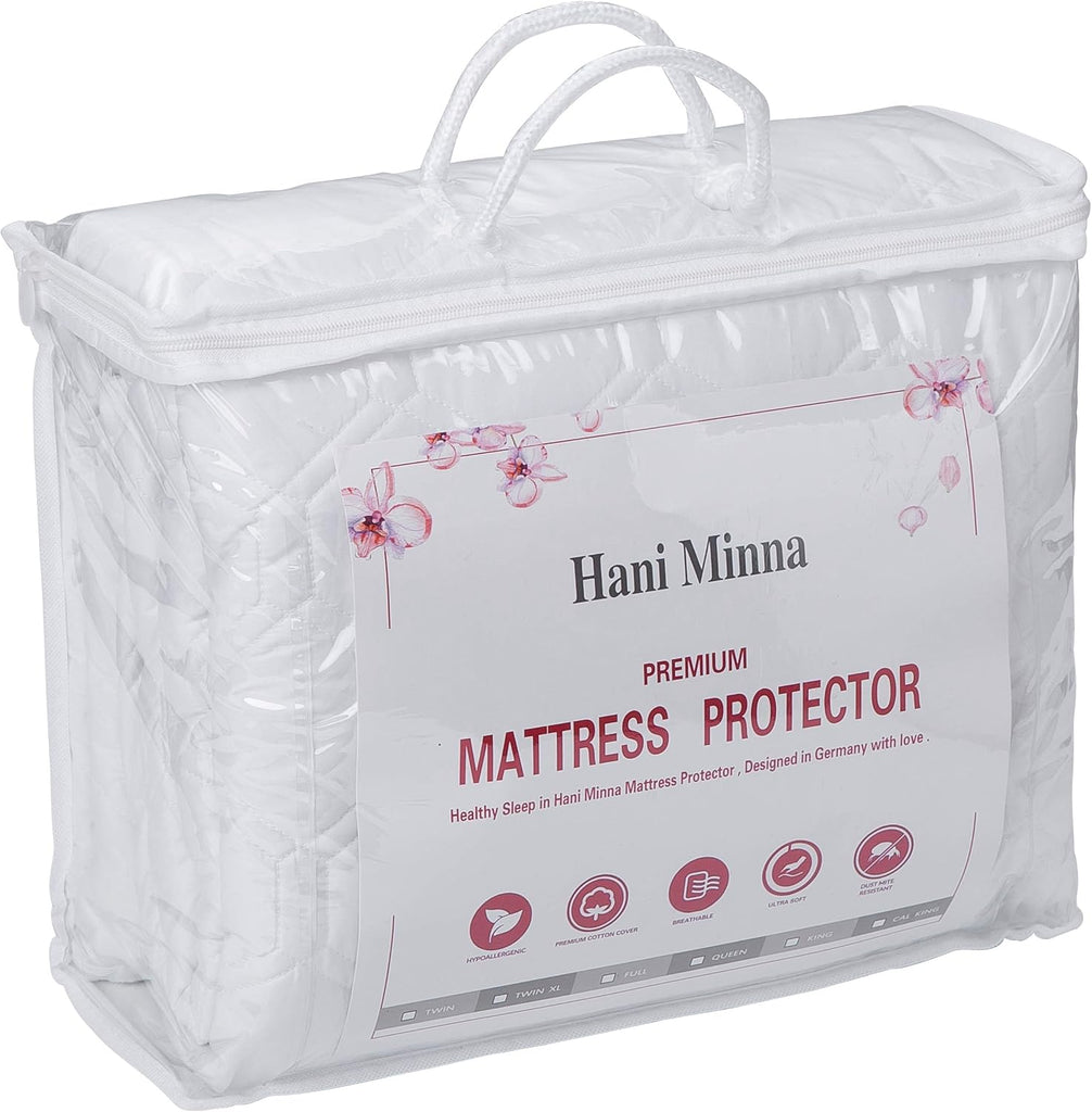Premium Quilted Fitted Mattress Pad Protector Made with Natural Combed Cotton - Cooling and Breathable Mattress
