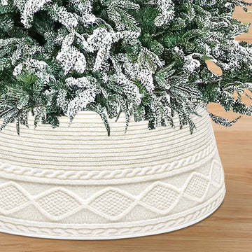 Christmas Tree Collar, 30'' Knit Xmas Tree Collar, Christmas Tree Collars for Artificial Trees, 11" Extra Tall Tree
