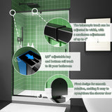 38 - 42 Inch W x 71 Inch H Semi-Frameless Pivot Shower Door
