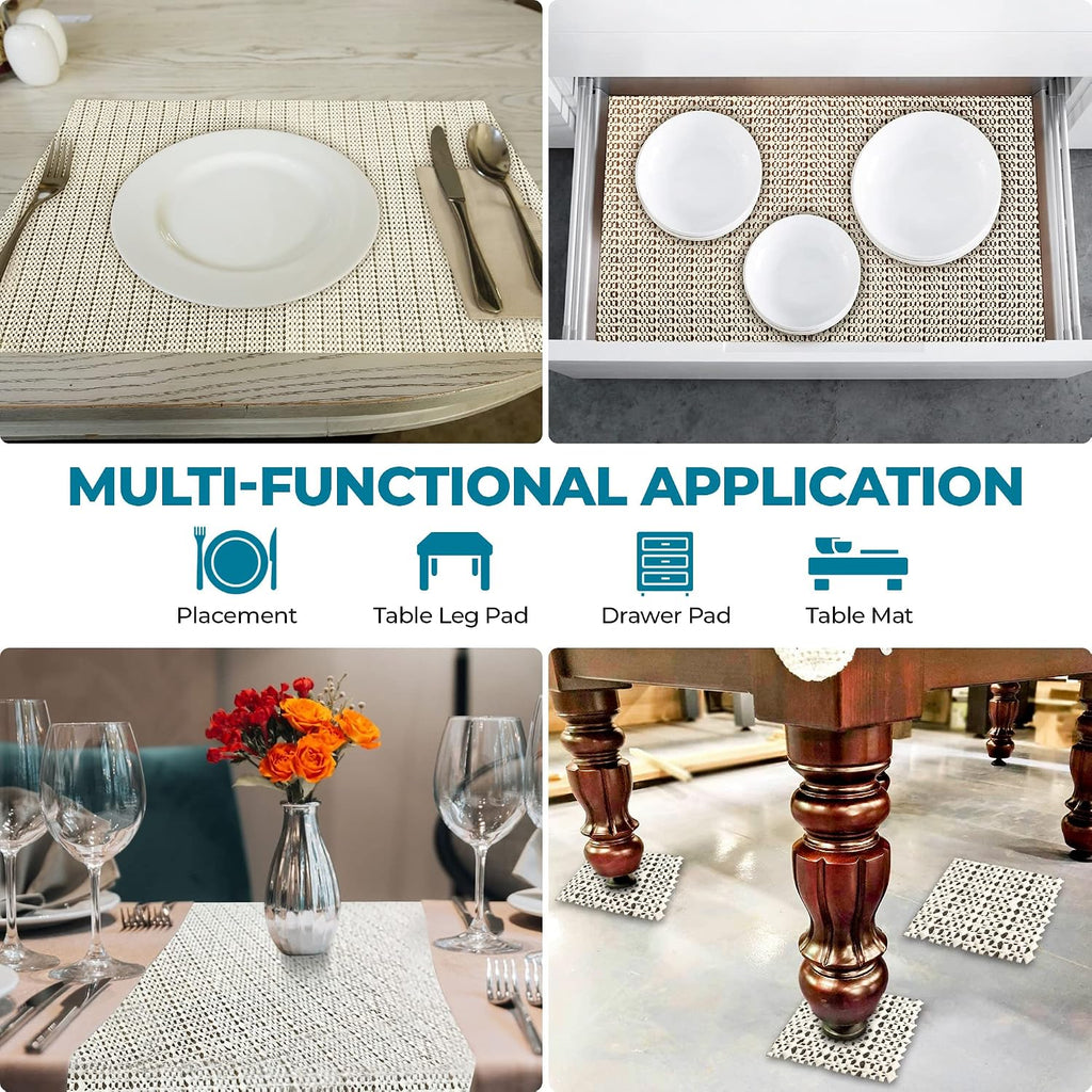 Area Rug Pad, Non-Slip, Non-Skid, Floor Protector, Table Runner, Hardwood And Tile Floors Padding, Washable, Place - Set of 40