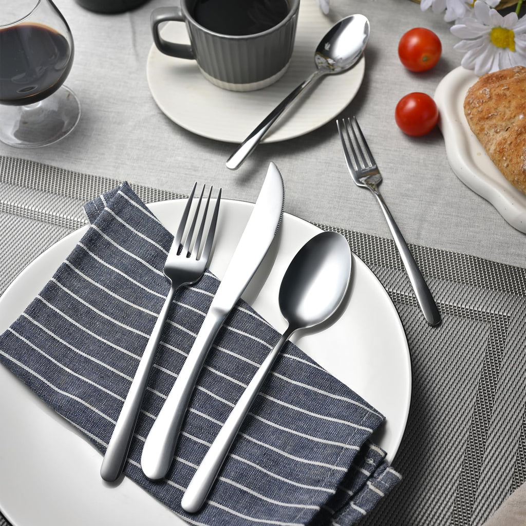 Silverware Set Service For 12,60-piece Heavy Duty Stainless Steel Flatware Utensils Cutlery Set, Dishwasher