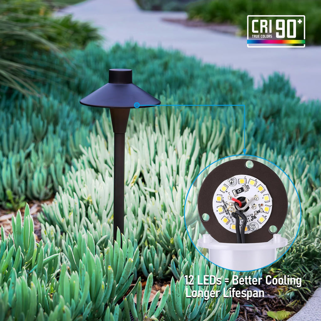 5CCT Low Voltage LED Pathway Lights, Hat Shape Head