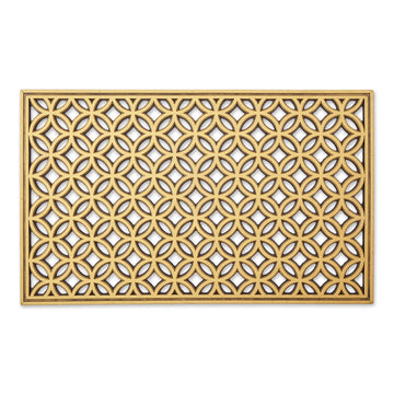 Rubber Outdoor Door Mat, All-Weather, 18x30, Gold Double Ring