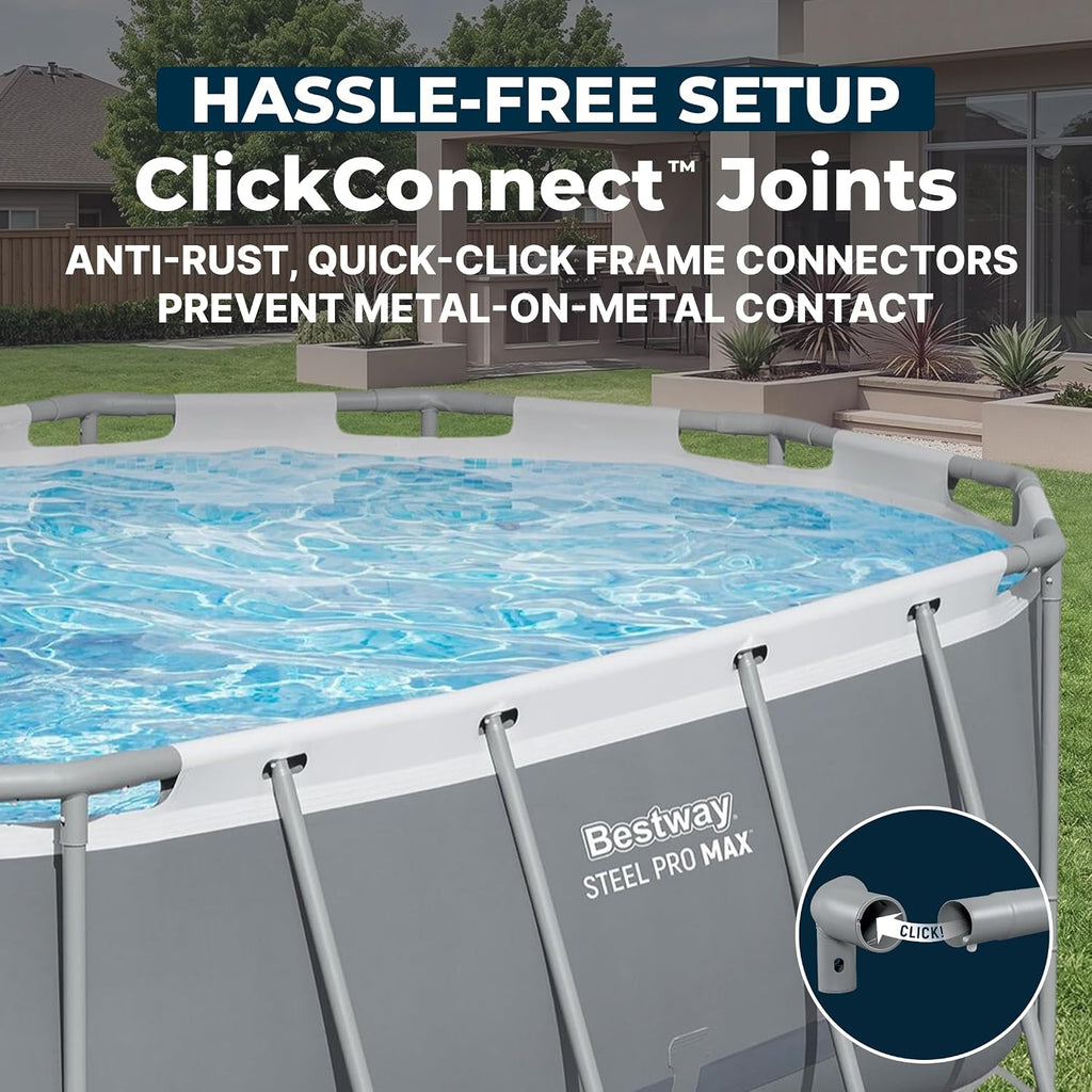 Steel Pro MAX 14' x 8'2" x 39.5" Oval Above Ground Pool Set, Pump