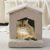 Cat Beds for Indoor Cats,Cat Houses,Cat Cave with Orthopedic Cushion,Foldable Cat Condos,Hideaway,Shelter,Beige Cat