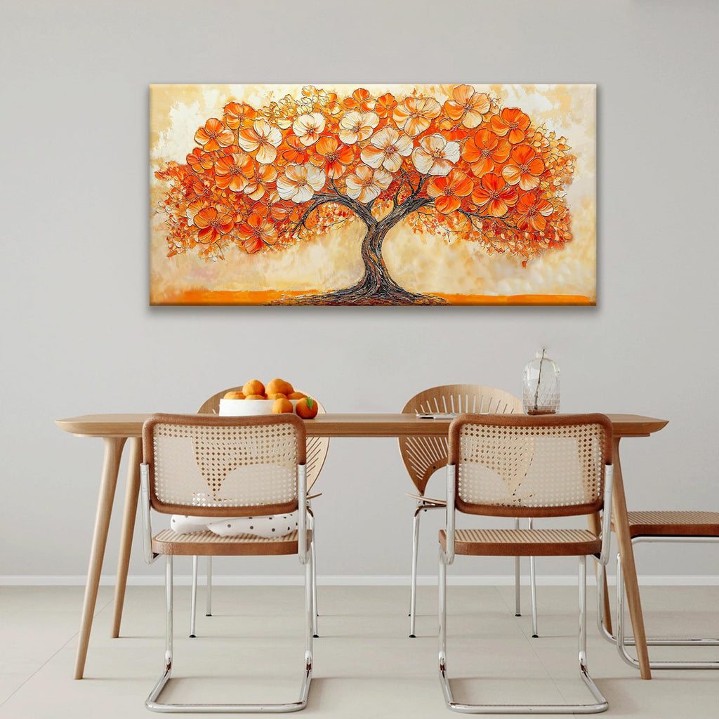 Canvas Art Wall Decor Orange Tree Abstract Wall Art Picture Modern Landscape Abstract Art Painting Home Wall Decor