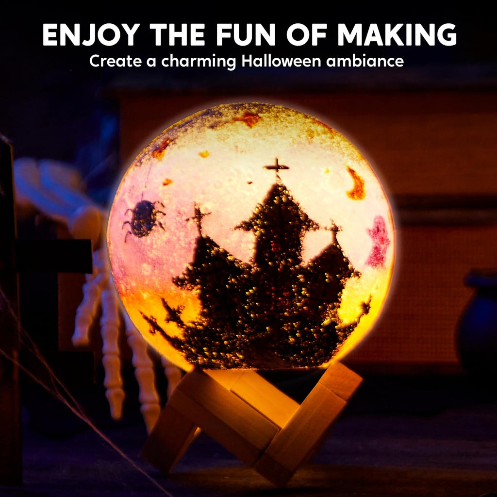 DIY 3D Moon Night Light, Paint Your Own Moon Lamp Kit Galaxy Lamp Arts and Crafts Kit, School Activities, Birthday