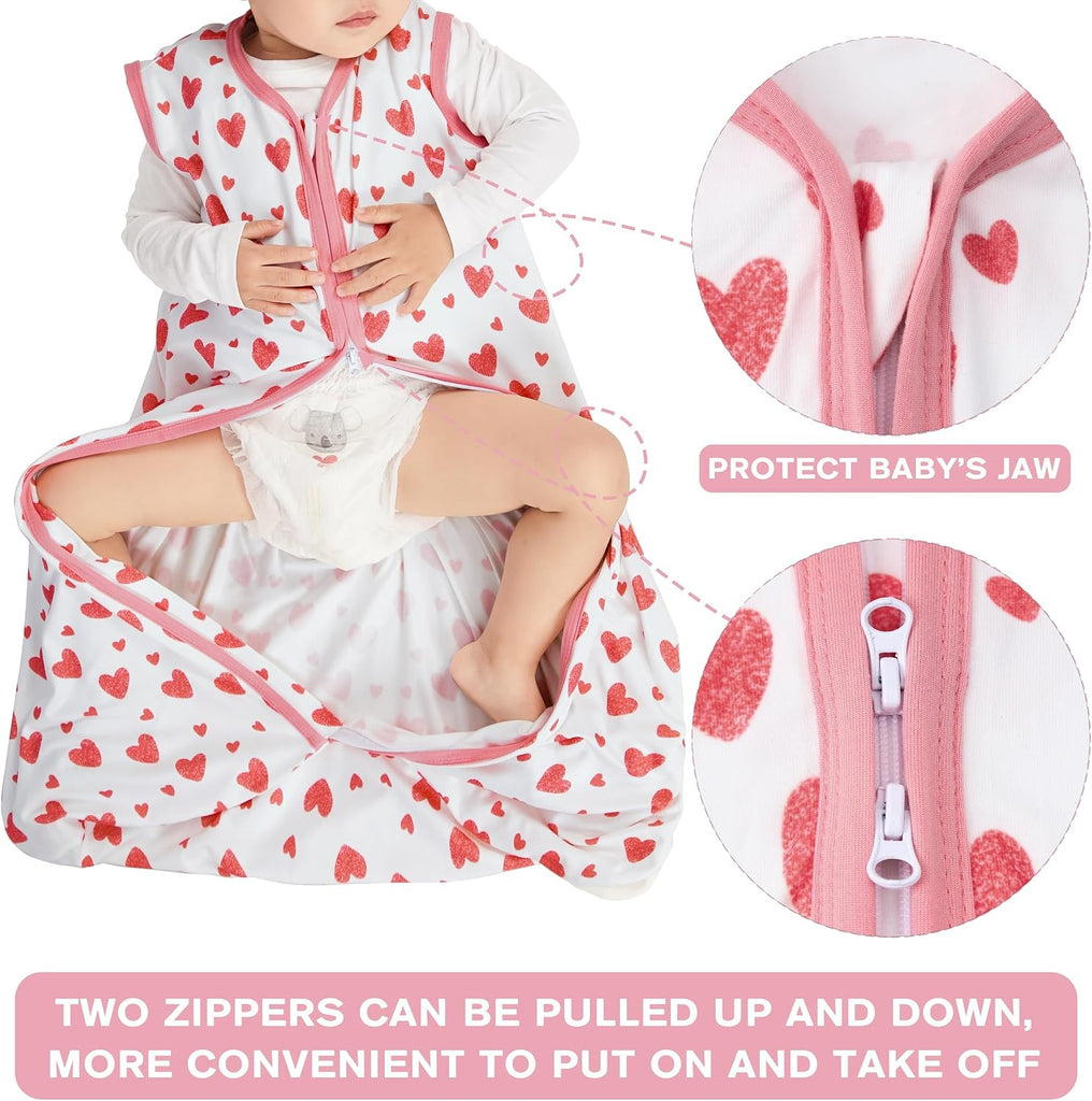3 Pack Baby Sleep Sack 100% Rayon Cotton Baby Sleeping Bag Way Zipper Toddler Wearable Blankets Comfy