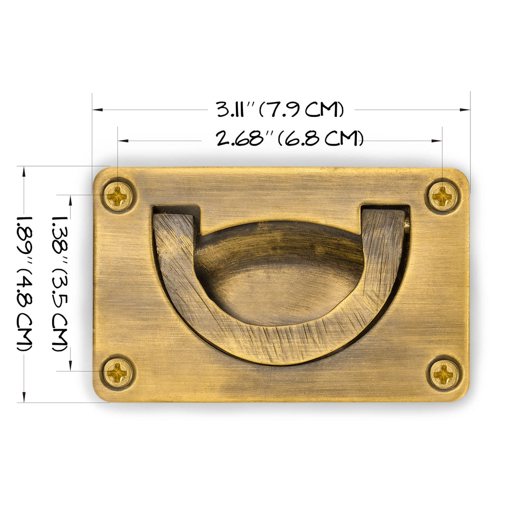 HP Creativity Brass Recessed Drawer Pulls, 2-Pack, 3.1 in