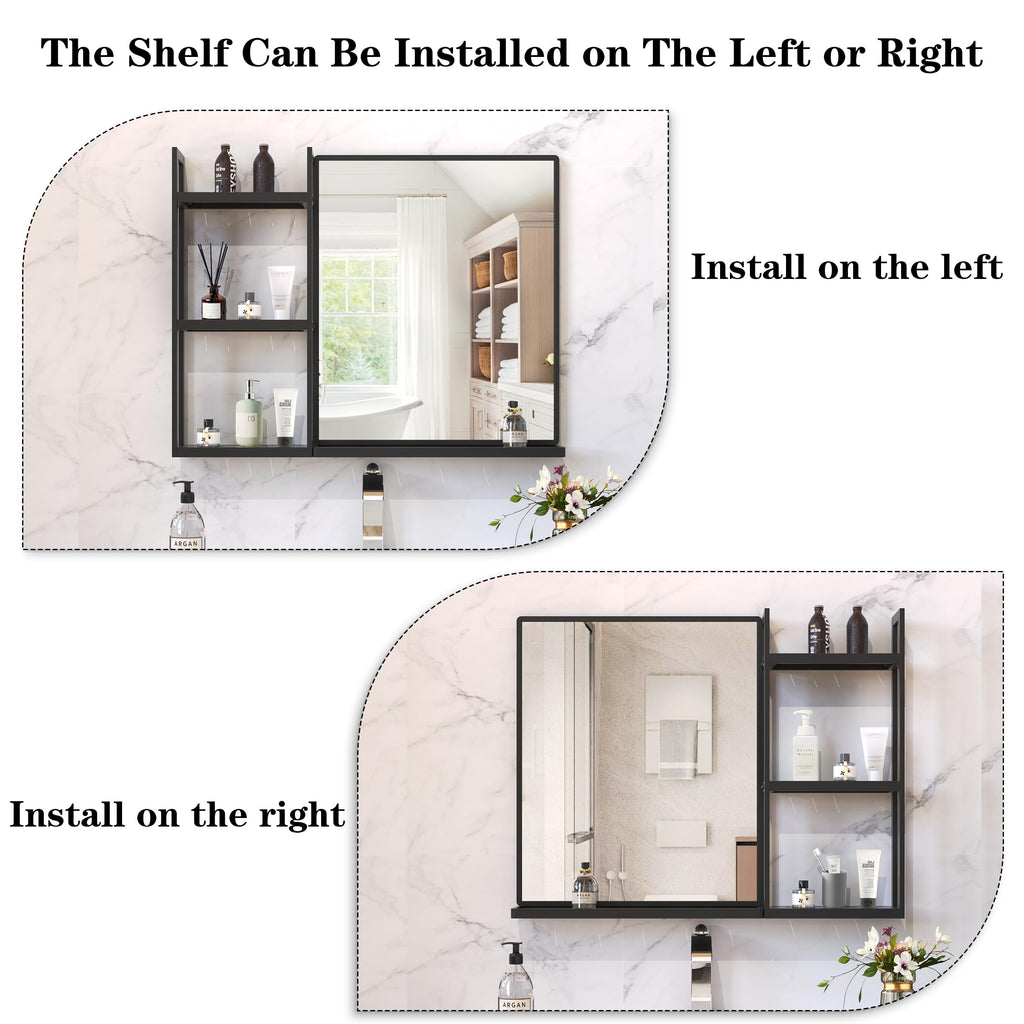 Bathroom Mirror with Shelf 31" x 24" Wall Mirror with Storage