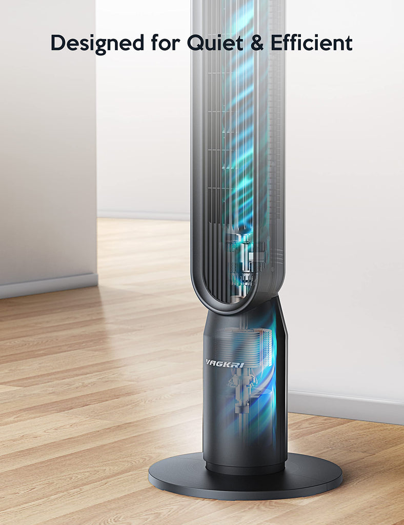 Tower Fan , 42" Quiet Floor Fan with 135° Vertical 90°Oscillation, 4 Modes, 4 Speeds, 15H Timers Standing bladeless