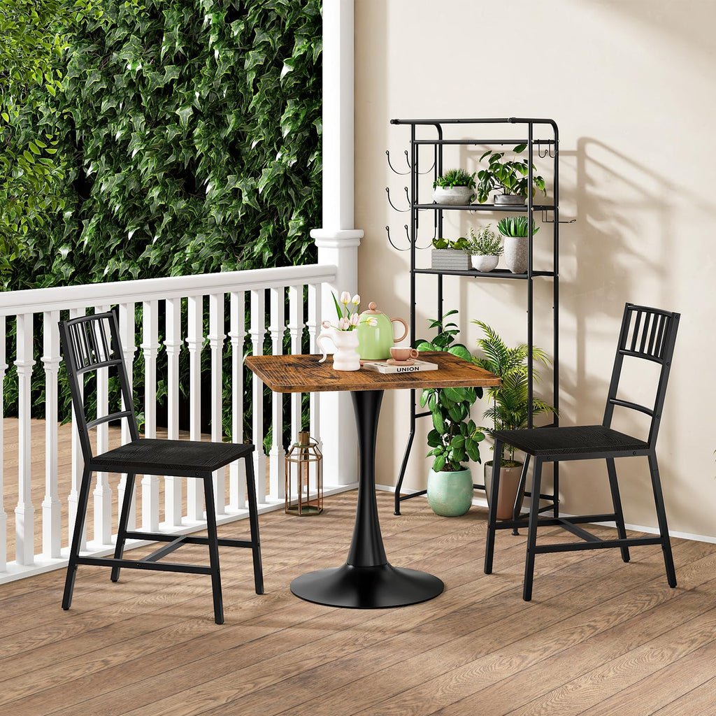 Dining Table, Square Dining Table for 2, 27.6" Dining Room Table for Small Spaces, Tulip Kitchen Table, Anti-Slip