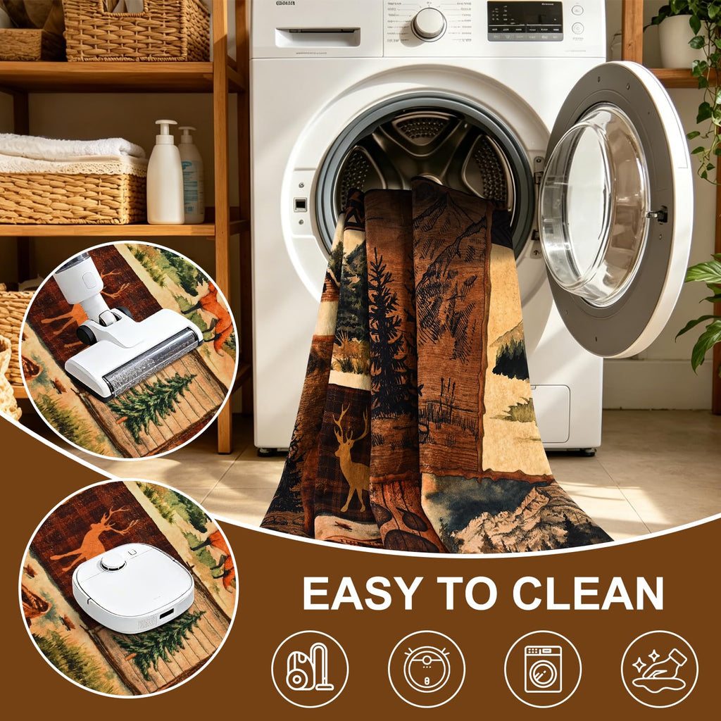 2x3 Rustic Entryway Rug Non-Slip Washable Indoor Door Mat, Brown