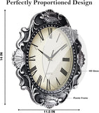 AYRELY 14 Inch Oval Rustic Wall Clock, Wall Clocks Battery Operated, Country Style Silent Non Ticking Clock