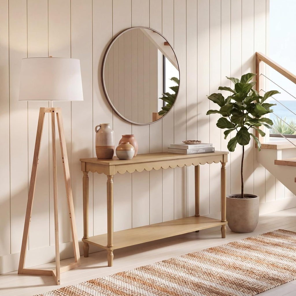 Collection Haven French Country Farmhouse Matte Black Console Table , Foyer