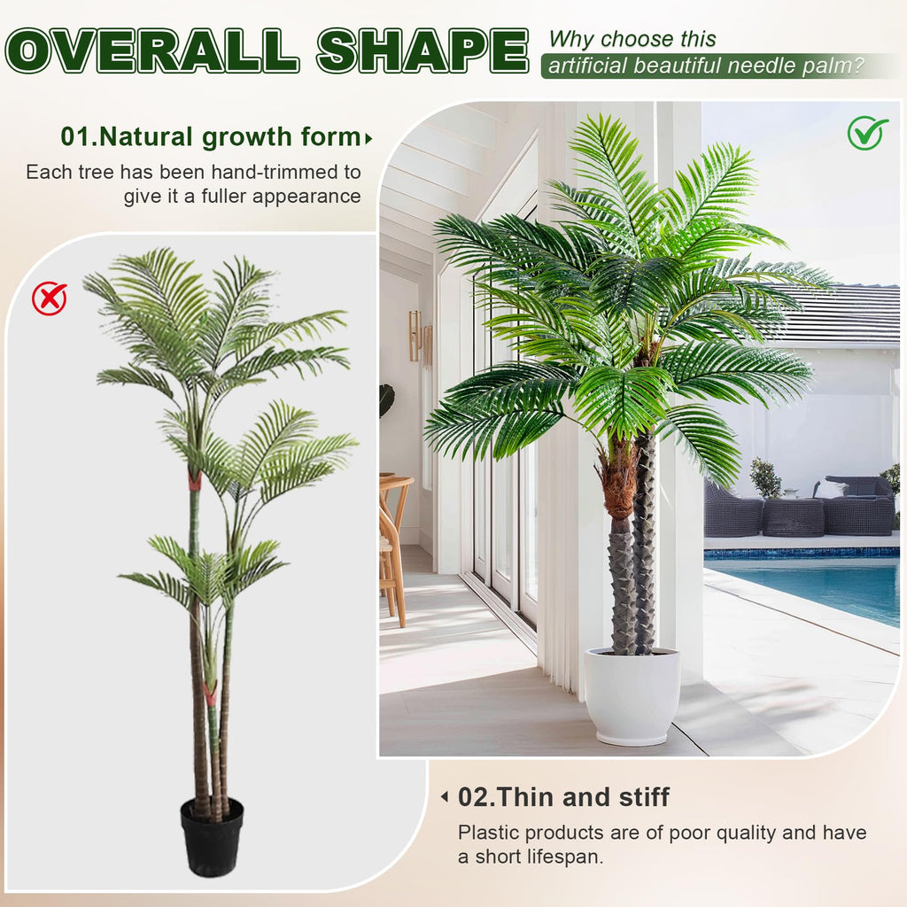 Large Artificial Tree Fake Silk Palm Plastic plantas Indoor Outdoor Realistic Floor Plants Big Faux Tropical Palm