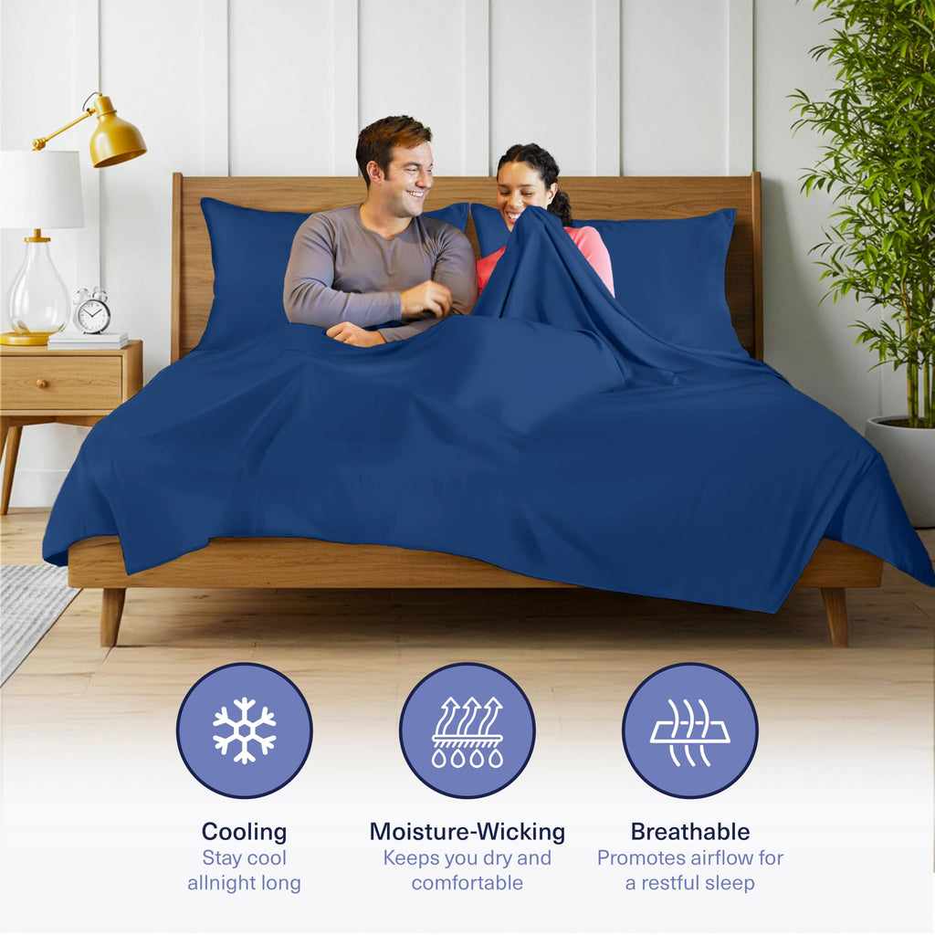 Viscose Bamboo Sheets Queen Size 4-pc 100% Organic Bamboo Viscose Bed Cooling Sheets Queen Size Set Cool Bedding for