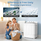 Portable Clothes Washing Machine Mini Twin Tub Washing Machine 13lbs Capacity with Spin Dryer,Compact Washer and Dryer
