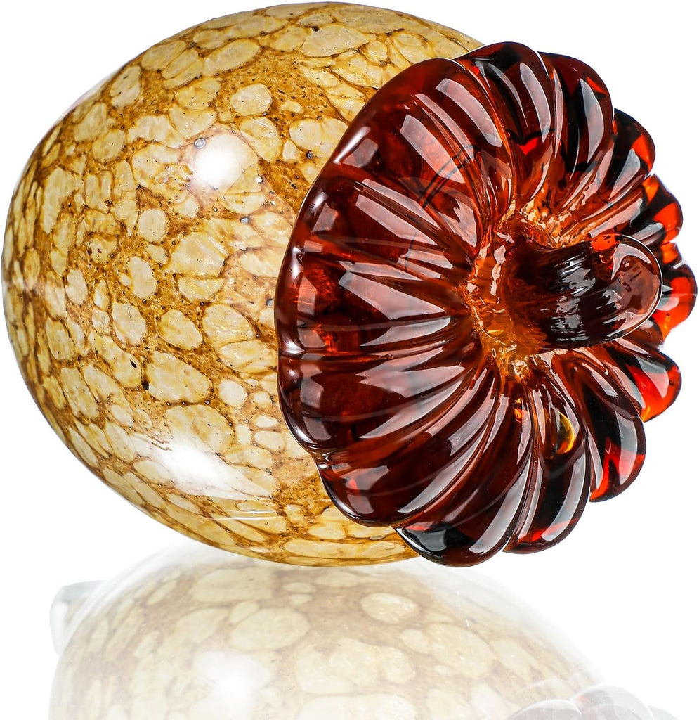 Hand Blown Glass Acorn Figurines, Crystal Acorns for Decorations