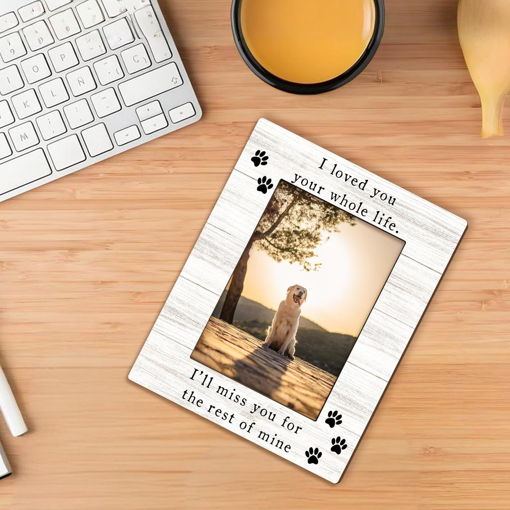 Dog Memorial Picture Frame 5x7, Memorial Pet Photo Frame, Dog Memorial Gifts for Loss of Dogs, I'll Miss You Loss