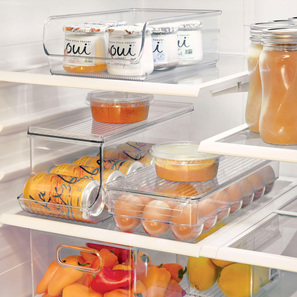 Clear Plastic Egg Holder for Fridge with Lid, 21 Egg