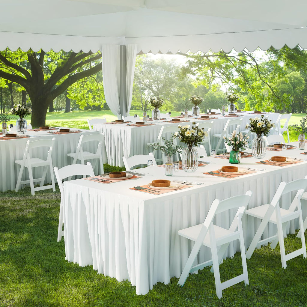 4 Pack Resin Folding Chairs with Cushion for Wedding, Party, School