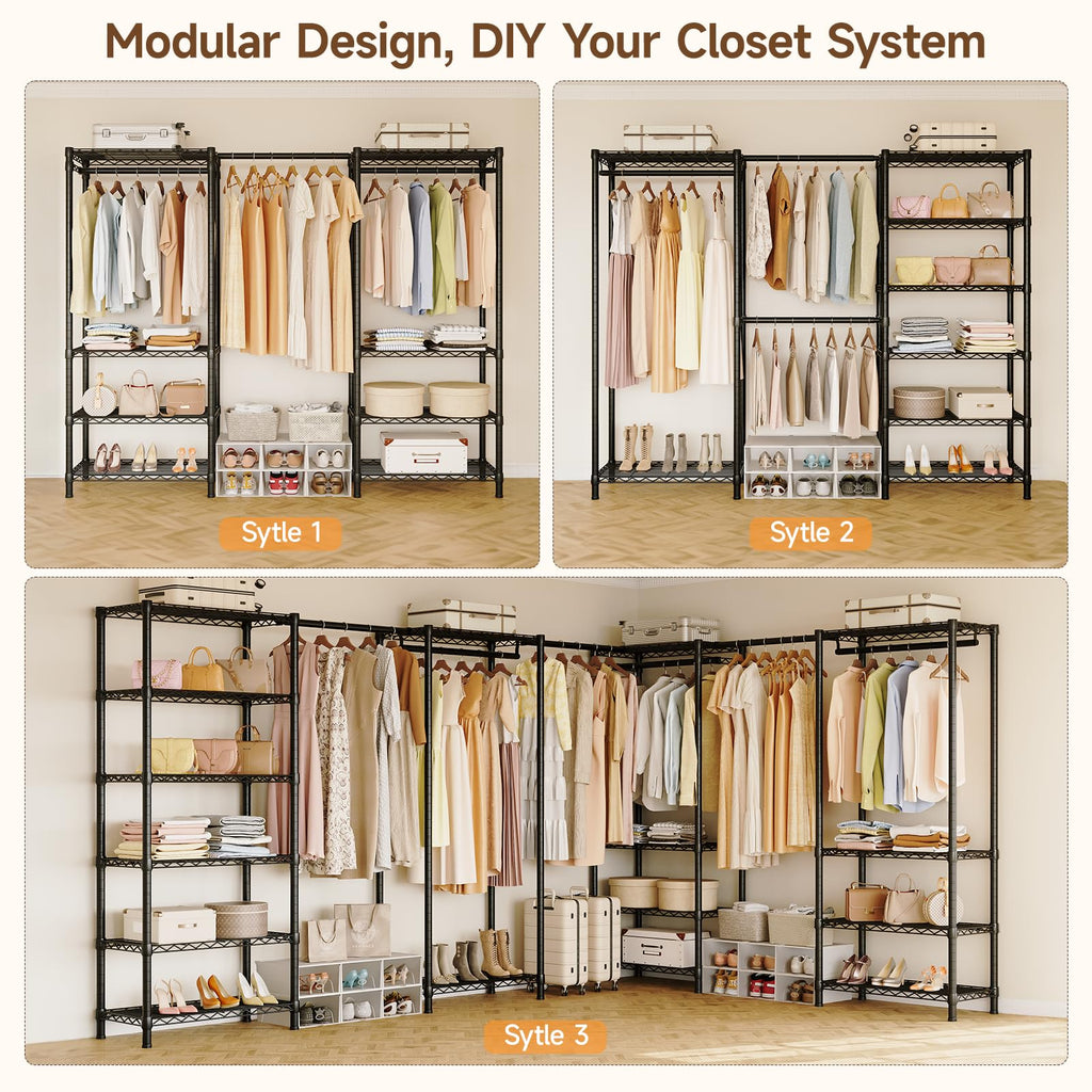 E3 Expandable Freestanding Closet Organizer System, Portable Closet
