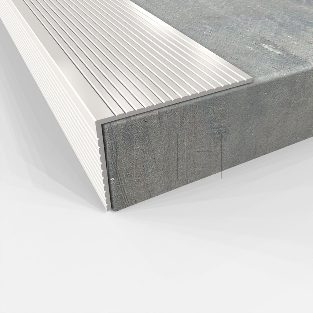 TMH Stair Nosing, Stair Edge Protector - Door Sill, 72" Long Stair Nose Molding- Aluminum Mill