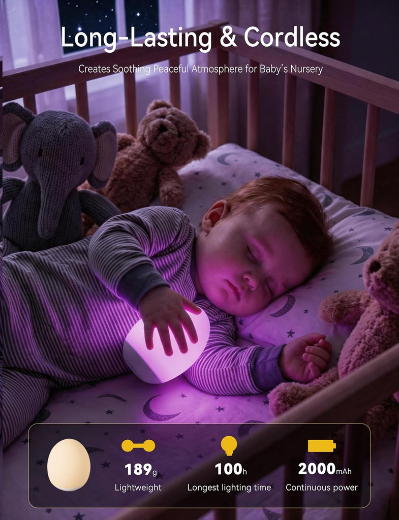 Night Light for Kids, 7 Colors Changing Egg Light