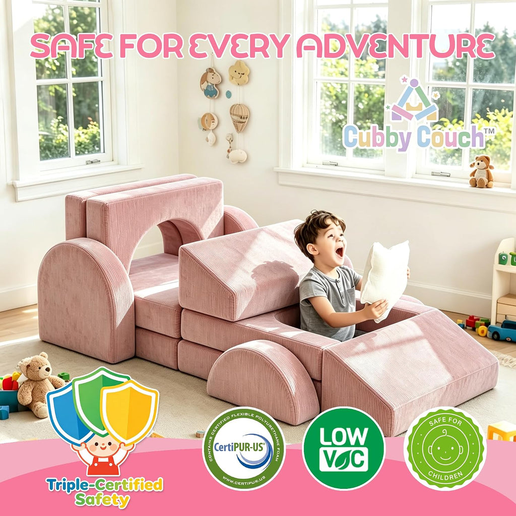 Piece Modular Kids Play Couch - Soft & Durable Toddler Couch with CertiPUR US Foam, Washable Covers - Playroom