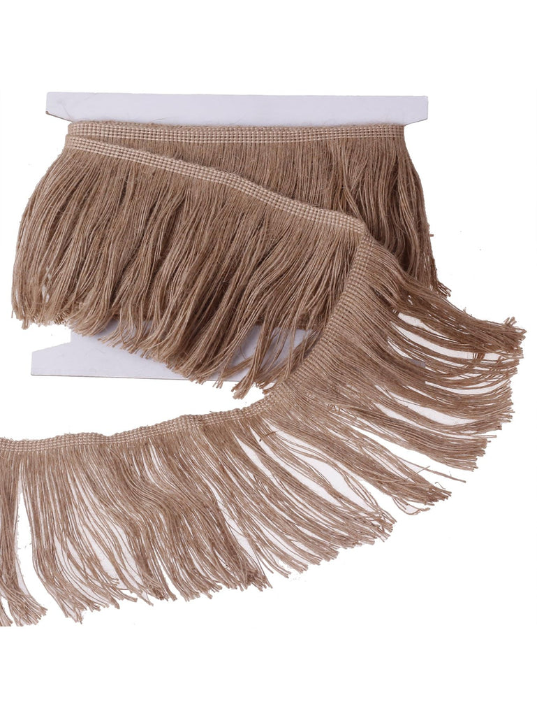 Burlap Fringe Trim Tassel Jute Lace 6 Inches Width 5 Yards Long for Clothes Accessories Latin Wedding Dress and DIY