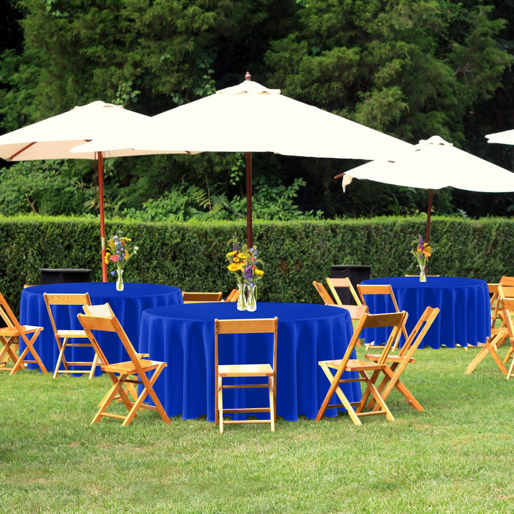 Royal Blue Round Tablecloths 108 Inch(Fit 48-84 Inch Tables), 6 Pack