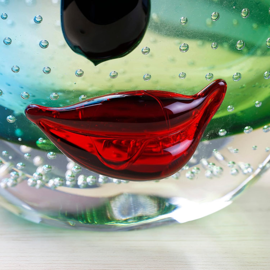 Hand Blown Art Glass Vase with face Art, Style,Multi-Colored