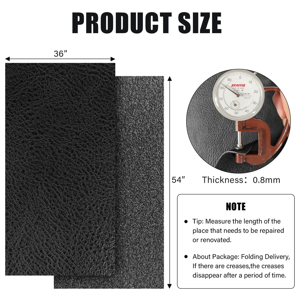 Upholstery Faux Leather Fabric, Faux Leather Sheets for Craft Outdoor Boat Automotive, DIY and Crafting Leather 1 Yard